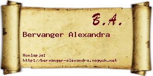 Bervanger Alexandra névjegykártya