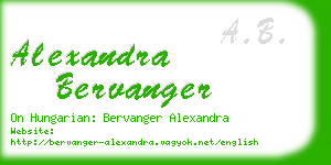 alexandra bervanger business card